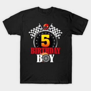 Kids 5th Birthday Racing Car Driver T-Shirt